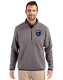 San Jose Earthquakes Cutter & Buck Cascade Eco Fleece Mens Quarter Zip Jacket Elemental Grey/Black Front