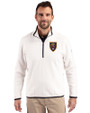 Real Salt Lake Cutter & Buck Cascade Eco Fleece Mens Quarter Zip Jacket Shell/Navy Blue Front