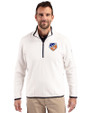 FC Cincinnati Cutter & Buck Cascade Eco Fleece Mens Quarter Zip Jacket Shell/Navy Blue Front