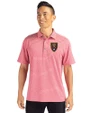Real Salt Lake Cutter & Buck Forge Eco Heather Stripe Stretch Recycled Mens Big & Tall Polo Cardinal Red Heather Front