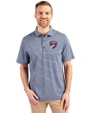 FC Dallas Cutter & Buck Forge Eco Heather Stripe Stretch Recycled Mens Big & Tall Polo Navy Blue Heather Front