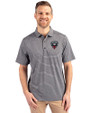 D.C. United Cutter & Buck Forge Eco Heather Stripe Stretch Recycled Mens Big & Tall Polo Black Heather Front