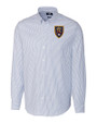 Real Salt Lake Cutter & Buck Easy Care Stretch Oxford Stripe Mens Big & Tall Long Sleeve Button Down Shirt French Blue Mannequin