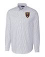 Real Salt Lake Cutter & Buck Stretch Oxford Stripe Mens Big and Tall Long Sleeve Dress Shirt Light Blue Mannequin