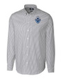 Vancouver Whitecaps FC Cutter & Buck Stretch Oxford Stripe Mens Big and Tall Long Sleeve Dress Shirt Charcoal Mannequin