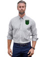 Austin FC - Cutter & Buck Stretch Oxford Stripe Mens Big and Tall Long Sleeve Dress Shirt Charcoal Front