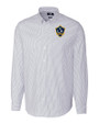 LA Galaxy Cutter & Buck Easy Care Stretch Oxford Stripe Mens Long Sleeve Button Down Shirt Light Blue Mannequin
