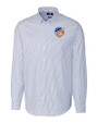 FC Cincinnati Cutter & Buck Stretch Oxford Stripe Mens Long Sleeve Dress Shirt French Blue Mannequin