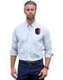 St. Louis City SC Cutter & Buck Stretch Oxford Stripe Mens Long Sleeve Dress Shirt Light Blue Front