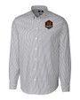 Houston Dynamo FC Cutter & Buck Stretch Oxford Stripe Mens Long Sleeve Dress Shirt Charcoal Mannequin