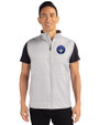 CF Montréal Cutter & Buck Stealth Hybrid Quilted Mens Big and Tall Windbreaker Vest Polished Medium Gray Front
