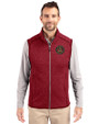 Atlanta United FC - Cutter & Buck Mainsail Sweater-Knit Mens Full Zip Vest Cardinal Red Heather Front