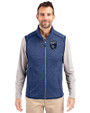 San Jose Earthquakes Cutter & Buck Mainsail Sweater-Knit Mens Full Zip Vest Tour Blue Heather Front