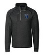 San Jose Earthquakes Cutter & Buck Mainsail Sweater-Knit Mens Big and Tall Half Zip Pullover Jacket CCH_MANN_HG 1