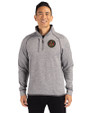 Atlanta United FC - Cutter & Buck Mainsail Sweater-Knit Mens Big and Tall Half Zip Pullover Jacket Polished Heather Front