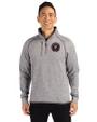 Inter Miami CF Cutter & Buck Mainsail Sweater-Knit Mens Big and Tall Half Zip Pullover Jacket Polished Heather Front