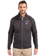 FC Dallas Cutter & Buck Mainsail Sweater-Knit Mens Big and Tall Full Zip Jacket Charcoal Heather Front