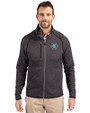 New York City FC Cutter & Buck Mainsail Sweater-Knit Mens Big and Tall Full Zip Jacket Charcoal Heather Front