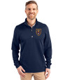Real Salt Lake Cutter & Buck Traverse Stretch Eco Quarter Zip Mens Pullover Liberty Navy Front