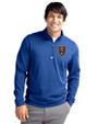 Real Salt Lake Cutter & Buck Traverse Stretch Eco Quarter Zip Mens Pullover Tour Blue Front