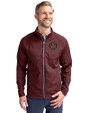 Atlanta United FC - Cutter & Buck Adapt Eco Knit Hybrid Recycled Mens Full Zip Jacket Bordeaux Front