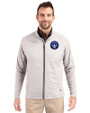 CF Montréal Cutter & Buck Adapt Eco Knit Hybrid Recycled Mens Full Zip Jacket Polished Medium Gray Front