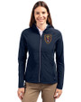 Real Salt Lake Cutter & Buck Adapt Recycled Soft Knit Stretch Womens Hybrid Full Zip Jacket Navy Blue Front