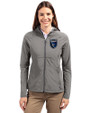 San Jose Earthquakes Cutter & Buck Adapt Eco Knit Hybrid Recycled Womens Full Zip Jacket Elemental Grey Front