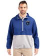 San Jose Earthquakes Cutter & Buck Charter Eco Recycled Mens Anorak Jacket Tour Blue/Polished Front