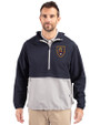 Real Salt Lake Cutter & Buck Charter Eco Recycled Mens Anorak Jacket Navy Blue/Polished Front