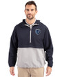 Sporting Kansas City Cutter & Buck Charter Eco Recycled Mens Anorak Jacket Navy Blue/Polished Front