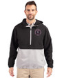 Inter Miami CF Cutter & Buck Charter Eco Recycled Mens Anorak Jacket Black/Polished Front