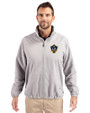 LA Galaxy Cutter & Buck Charter Eco Recycled Mens Full-Zip Jacket Polished Medium Gray Front