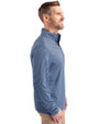 FC Dallas Cutter & Buck Virtue Eco Pique Micro Stripe Recycled Mens Quarter Zip Atlas/Navy Blue Side