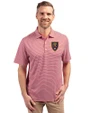 Real Salt Lake Cutter & Buck Forge Eco Double Stripe Stretch Recycled Mens Big &Tall Polo Cardinal Red/White Front