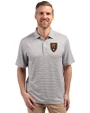 Real Salt Lake Cutter & Buck Forge Eco Double Stripe Stretch Recycled Mens Big &Tall Polo Polished/White Front