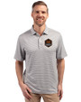 Houston Dynamo FC Cutter & Buck Forge Eco Double Stripe Stretch Recycled Mens Big &Tall Polo Polished/White Front