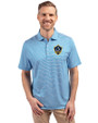 LA Galaxy Cutter & Buck Forge Eco Double Stripe Stretch Recycled Mens Polo Digital/White Front