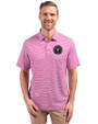 Inter Miami CF Cutter & Buck Forge Eco Double Stripe Stretch Recycled Mens Polo Gelato/White Front