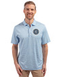 New York City FC Cutter & Buck Forge Eco Double Stripe Stretch Recycled Mens Polo Atlas/White Front
