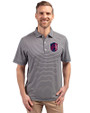 St. Louis City SC Cutter & Buck Forge Eco Double Stripe Stretch Recycled Mens Polo Navy Blue/White Front