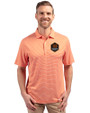 Houston Dynamo FC Cutter & Buck Forge Eco Double Stripe Stretch Recycled Mens Polo College Orange/White Front