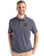 Real Salt Lake Cutter & Buck Pike Eco Symmetry Print Stretch Recycled Mens Polo Navy Blue/White Front