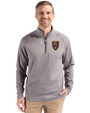 Real Salt Lake Cutter & Buck Peshastin Fleece Recycled Mens Half Zip Pullover Elemental Grey Heather Front
