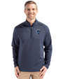 Sporting Kansas City Cutter & Buck Peshastin Fleece Recycled Mens Half Zip Pullover Navy Blue Heather Front