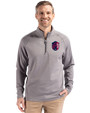St. Louis City SC Cutter & Buck Peshastin Fleece Recycled Mens Half Zip Pullover Elemental Grey Heather Front