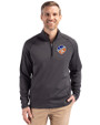 FC Cincinnati Cutter & Buck Peshastin Fleece Recycled Mens Half Zip Pullover Black Heather Front