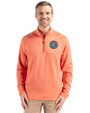 New York City FC Cutter & Buck Peshastin Fleece Recycled Mens Half Zip Pullover College Orange Heather Front