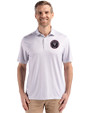 Inter Miami CF Cutter & Buck Pike Eco Diamond Dot Print Recycled Mens Polo Polished Medium Gray Front