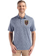 Real Salt Lake Cutter & Buck Pike Eco Flora Print Recycled Mens Big & Tall Polo Navy Blue Front